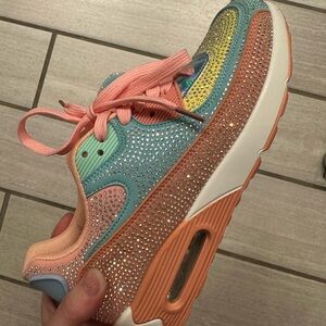 Colorful Women's Sneakers with Rhinestones